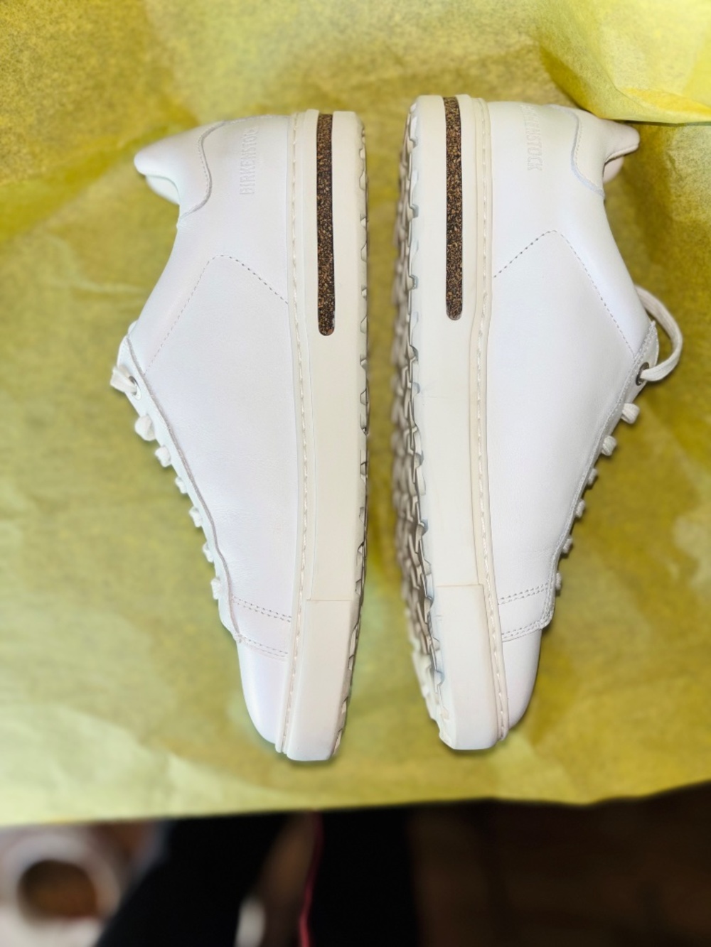 New Birkenstock BEND White Leather & Cork Sneakers Paid $165.00 40 (9-9.5 Wmn) - Picture 10 of 16